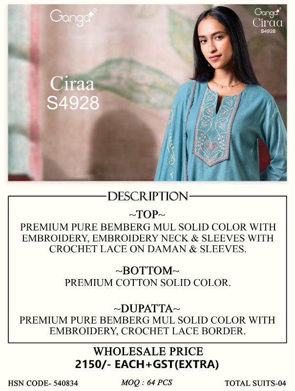 Ganga ciraa 4928 dress material wholesale price